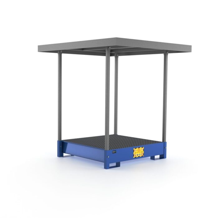 Vasca Raccolta per 4 Fusti da 200L con Tettoia - immagine 1