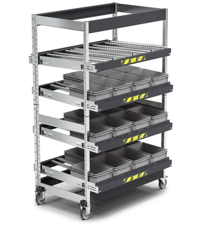 Scaffale ST con Rulliere Inclinabili con Ruote - immagine 3