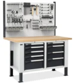 Banco da Lavoro con 9 Cassetti e Parete