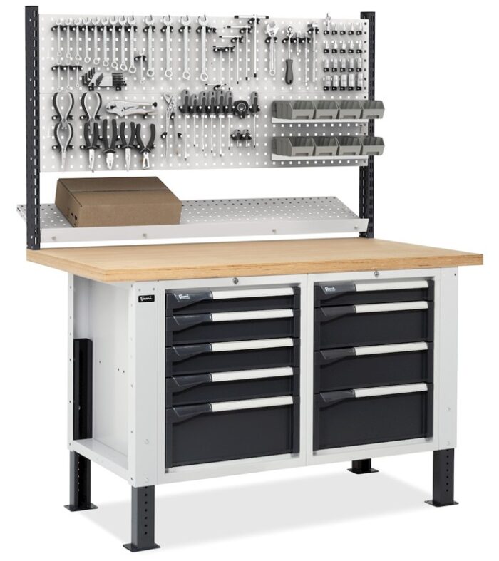 Banco da Lavoro con 9 Cassetti e Parete - immagine 4