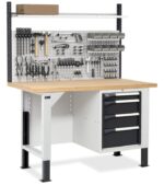 Banco da Lavoro con 4 Cassetti e Parete - immagine 6