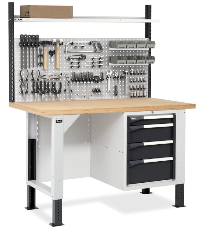 Banco da Lavoro con 4 Cassetti e Parete - immagine 6