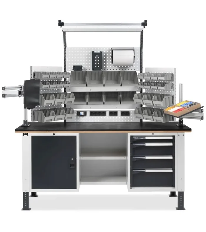 Banco da Lavoro Completo di Cassetti, Parete - immagine 1