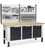 Banco da Lavoro con 3 Cassetti + 3 Vani e Parete