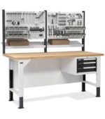 Banco da Lavoro 2m con 3 Cassetti e Parete - immagine 3