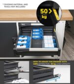 Banco da Lavoro Master Br con Piano in Multiplex con 4 Cassetti L=2000mm - immagine 9