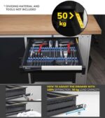 Banco da Lavoro con Piano in Multiplex - 1 Ripiano e 9 Cassetti L=2000 mm - immagine 4