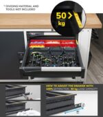 Banco da Lavoro con Piano in Multiplex - 1 Ripiano e 9 Cassetti L=2000 mm - immagine 5