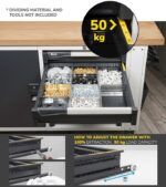 Banco da Lavoro con Piano in Multiplex - 1 Ripiano e 9 Cassetti L=2000 mm - immagine 6