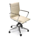 Poltrona Direzionale Kira con Schienale Basso, Braccioli ed Oscillante