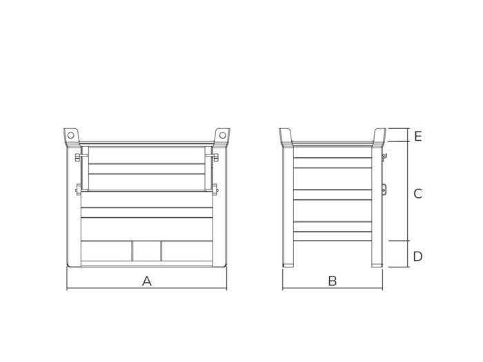 Contenitore in Lamiera Leggero con Sportello e Slitte - immagine 2