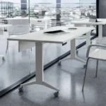 Scrivania Move con Ruote e Piano Laccato 160x80 cm