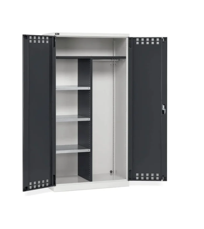 Armadio Officina con Porte Battenti, 4 Ripiani + 1 Vano, H=2000mm L=1023mm - immagine 1