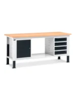 Banco da Lavoro Work Up, 1 Vano + 4 Cassetti, con Piano in Multiplex L=2000mm