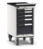 Cassettiera Porta Attrezzi con Ruote e 5 Cassetti 1X50 2X75 1X200, L408 X P573 X H822 mm