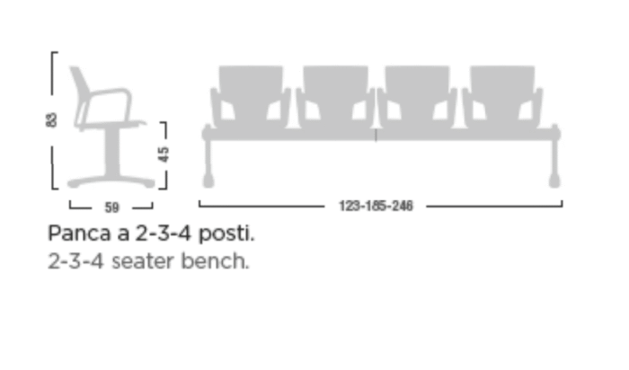 Panca Spring Senza Braccioli 2-3-4 Posti - immagine 4