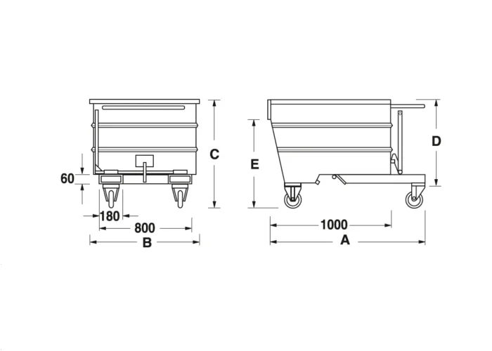 Contenitore Ribaltabile 750 L - immagine 2